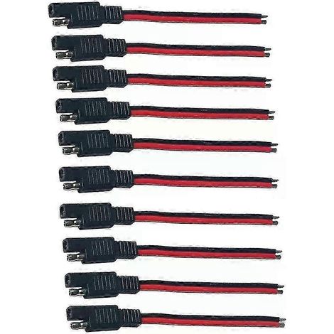 10 Stück 15 cm SAE 2-polige Schnellverbinderstecker 14 AWG SAE Verlängerungskabelbaum passend für Motorrad, Generator, Solarpanel - JXLGV (1/5)
