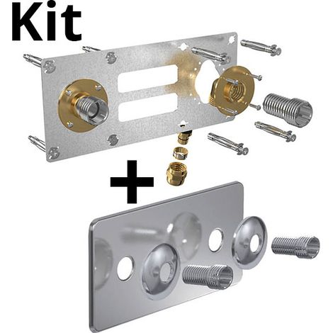 Watts – Kit robinetterie sortie cloison 150mm – Ø16mm compression – Raccords laiton CW617N – Installation rapide sur plaque de plâtre