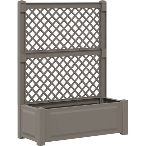 Maceta Grande con Trellis Gris 99,5 x 43 x 133,5 cm PP vidaXL