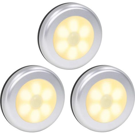 Lampe à détecteur de mouvement, veilleuse LED à piles, éclairage d'escalier, de placard ou sous-meuble, lampe adhésive à fixer partout pour la maison, la cuisine, le couloir, les placards, les escalie (1/5)