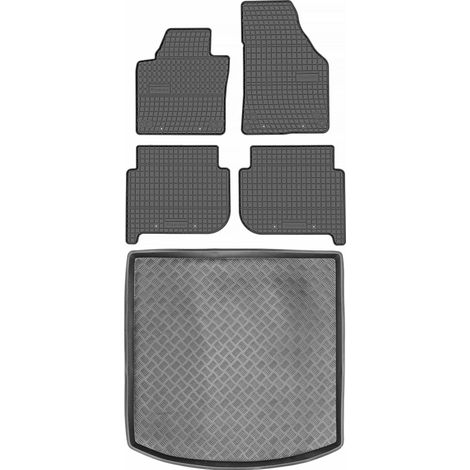 Set di tappetini in gomma per auto e tappetino per bagagliaio per Volkswagen Touran I Minivan dal 2003 al 2010. (1/5)