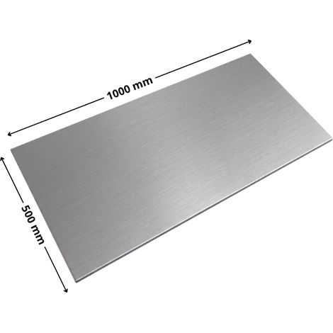 Meiser – Tôle inox 304L brossé grain 220 – 1000 x 500 mm – Épaisseur 2 mm – Résistance à l'humidité et à la corrosion