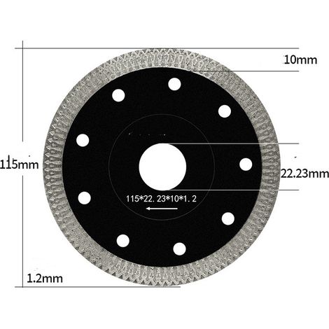 Disque à Tronçonner Diamante 2 Pièces 115 mm pour Porcelaine Tuile Marbre Céramique Granit (1/3)