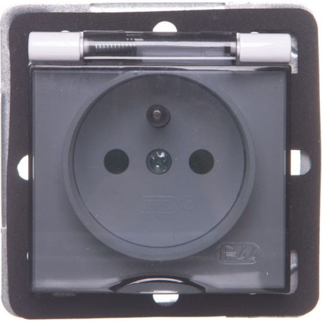 Impresja Presa a prova di spruzzi con/senza IP44 con otturatori, copertura trasparente, bianca GPH-1YZP/m/00/d