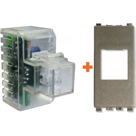 Fanton lampada emergenza led compatibile Vimar Eikon Next grigio metallizzato - 82882-VN