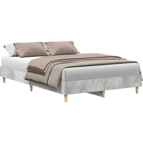 vidaXL Giroletto senza Materasso Grigio Cemento 135x190 cm Truciolato (1/5)
