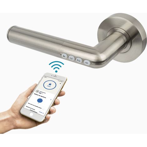 Poignée de porte d'intérieur numérique Bluetooth – Carré 7mm et 8mm – Acier inoxydable – Application de contrôle Android/iOS – AYR