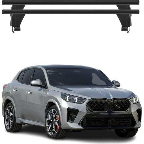 OMAC Dachträger Querträger Alu für BMW X2 U10 2023-2026 – Abschließbar – T-Nut – City-Crash-getestet – Max. 50 kg Schwarz