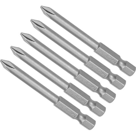 5-Pièces Phillips Croix Tournevis Mèches PH1 65mm Long 1/4" Hex Tige (1/5)