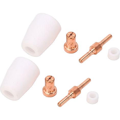 Kit de 65 consommables pour torche plasma : électrodes en cuivre rouge et PTFE, buses et coupelles pour soudage TIG (1/5)