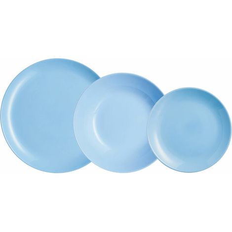 LUMINARC vajilla diwali 18 piezas azul , Vajilla Diwali Azul 18 Piezas. -6 Personas LuminarcTipo De Material: Vidrio Azul BrilloFácil de LimpiarReciclable -Ecológico -V (1/5)
