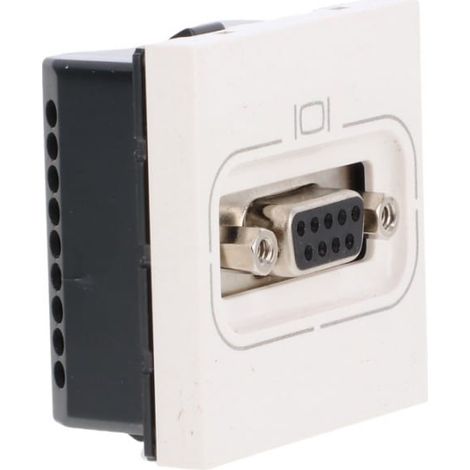 Conector Mosaic SUB D con tornillo /2 módulos/ blanco RS 232 9 pines 078765