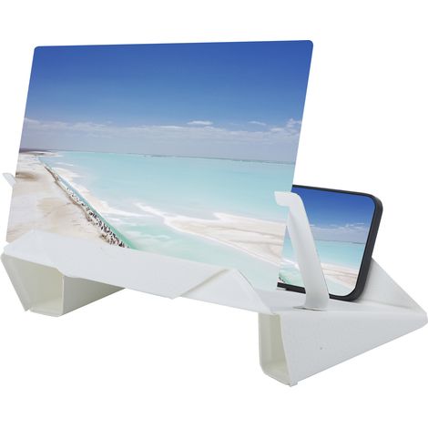 Amplificateur d'écran pour téléphone portable 10 pouces, loupe d'écran pliable 9D avec protection oculaire, blanc