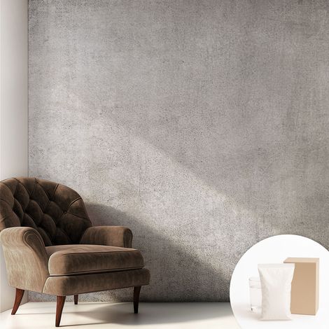Papier peint intissé décoratif avec motifs pour salon et chambre a motif - Colle incluse gratuite Motif en béton 250x250 cm (1/5)