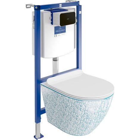 VILLEROY&BOCH WC Set mit Vorwandelement, Wand-WC und Spülknopf (1/5)