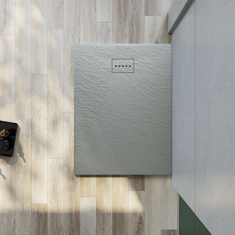 SONNI Design Receveur de douche gris Receveur de douche plat en SMC Super plat 120x90cm,antidérapant (1/5)