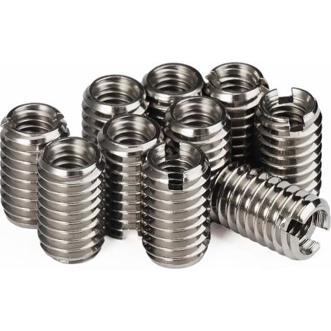 10 Pièces Filetage Inserts Matériel Attache Réducteur de Filetage écrou Réducteur en Acier Inoxydable, Intérieur M6 1.0 Extérieur M8 1.25 Longueur 15mm Insert Fileté (1/5)