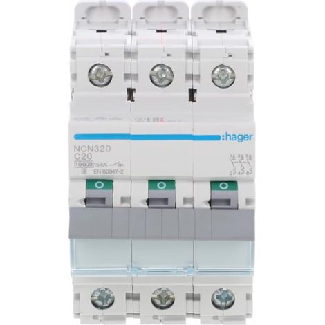 Leitungsschutzschalter 3P C 20A 10kA AC NCN320