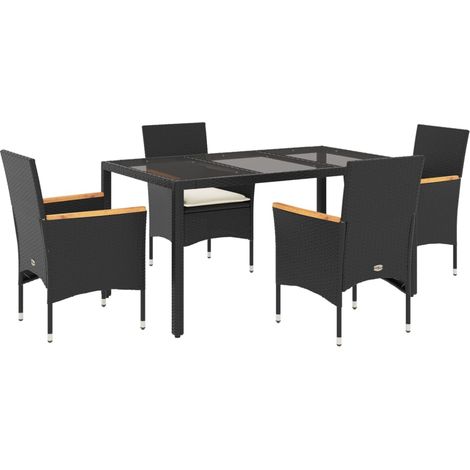 Maison Exclusive - Set comedor jardín 5 pzas cojines ratán sintét (1/5)