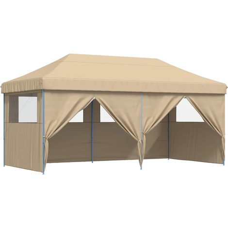 Party Tent Folding Beige 292 x 580 x 315 cm Oxford Fabric vidaXL