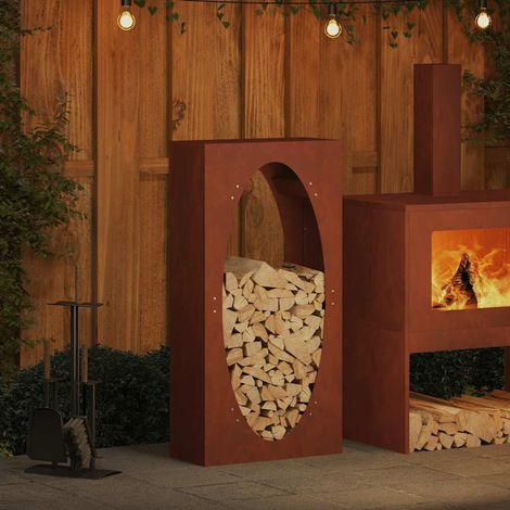 Brennholzregal 50x23x100 cm Wetterfester Stahl