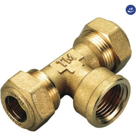 TIEMME - Raccordo A Tee Femmina ø14 Al Centro O-Ring Per Gas 1/2"