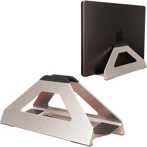 Support vertical pour ordinateur portable, MacBook avec réglage de la largeur sans outil, support de bureau en aluminium de qualité supérieure, universel, pour ordinateurs portables de 10 à 17" (1/5)