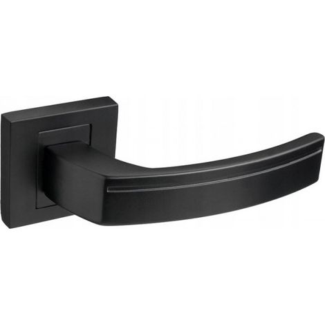 Poignée de porte intérieure carrée noire Parva, style loft moderne (1/2)