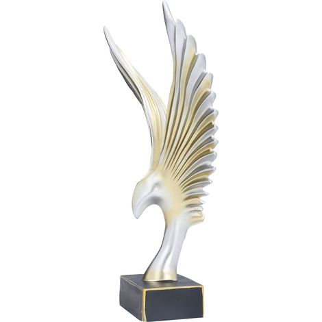 Statue d'Aile Nordique en Résine, Ornement Champagne Doré pour Décoration Moderne de Salon et Bureau Artisanal Abstrait (1/5)