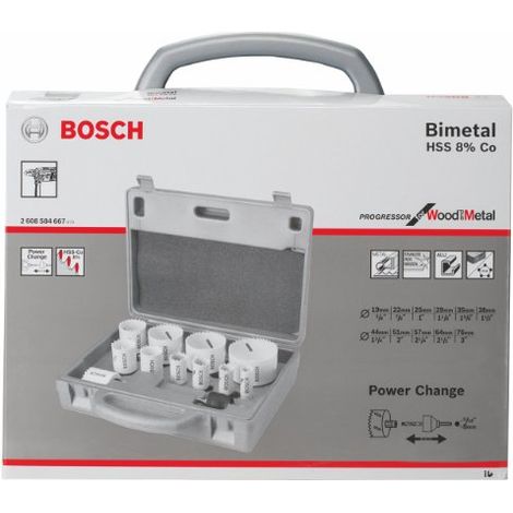 Bosch Professional Set da 14 pz. di Seghe a Tazza Progressor for Wood & Metal Set (per Elettricista, Ø 19-76 mm, Accessorio per Foratrice) (1/3)