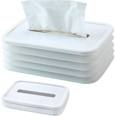 Boîte à mouchoirs en silicone à ressort (blanc)