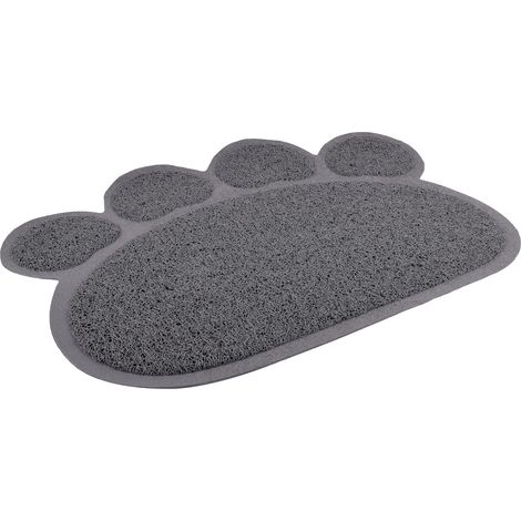 Tapis de litière pour chat 30 x 40 cm Patte de chat gris (1/3)
