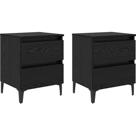 Maison Exclusive - Armadio da Notte 2 pcs Rovere nero 40 x 35 x 50 cm (1/5)