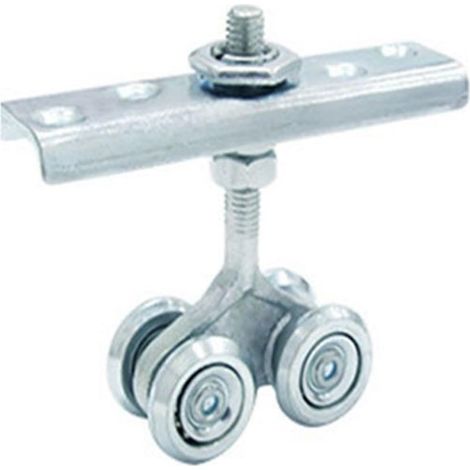 Kit de quincaillerie pour porte de grange Outils de matériel en acier de poulie de porte coulissante industrielle de 1PC, accessoires suspendus de roue de canal de Rail H2 H3 Facile à installer en dou (1/5)