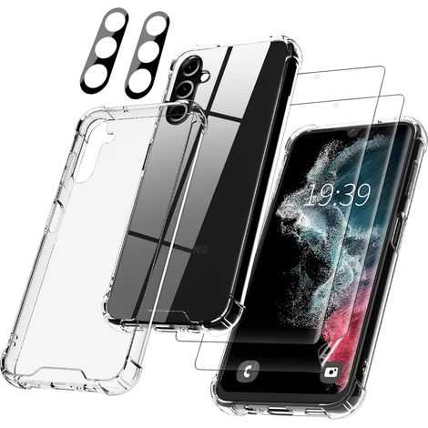 CUSTODIA + 2X PELLICOLA IBRIDA SAMSUNG GALAXY A14 5G SILICONE TRASPARENTE (1/5)