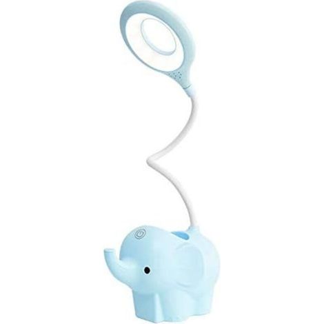 1 Lampe de Bureau LED Dimmable 3 Niveaux Col Cygne Flexible Porte Stylo Support Téléphone Recharge USB (1/5)