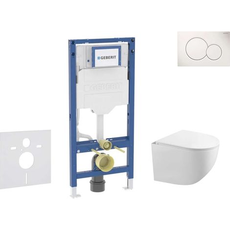 Geberit Duofix - Set Vorwandelement, Gaia-WC mit Softclose-Sitz und Sigma01-Betätigungsplatte, Alpinweiß SANI11CA3117B