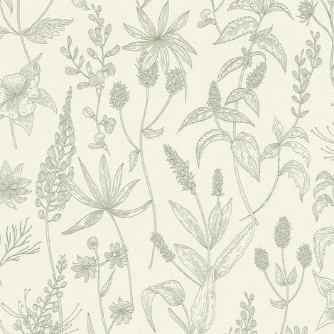Papier peint expansé sur intissé à motif botanique – 53 cm x 10,05 m – Lessivable et arrachable à sec – Pour chambre et salon - AS-373635