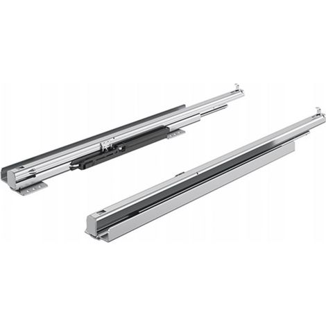 Hettich – Coulisses pour tiroir acier galvanisé 500mm – Charge maximale 30kg – Système d'amortissement intégré – Montage sous tiroir (1/3)