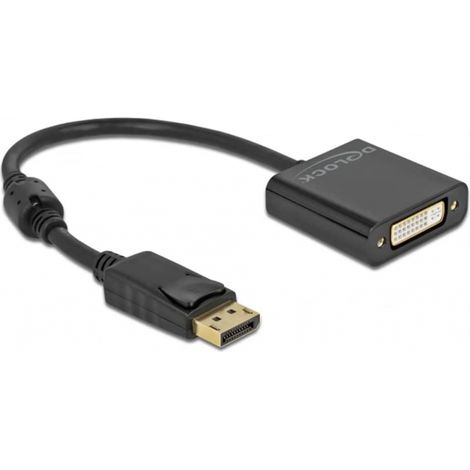 Delock Adapter DisplayPort 1.2 Stecker zu DVI Buchse 4K Aktiv schwarz