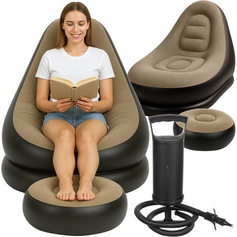 Silla de jardín inflable para uso en exteriores, material duradero