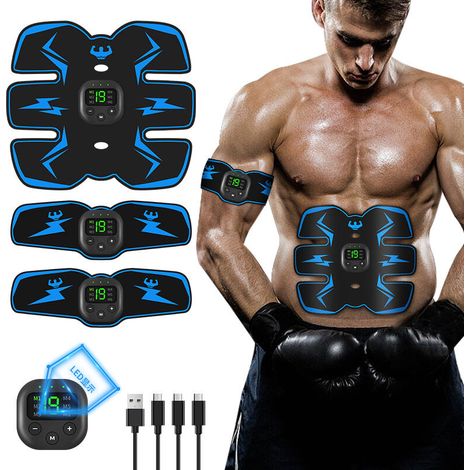 Appareil de fitness EMS pour l'entraînement abdominal, patch pour muscles abdominaux, appareil pour muscle dorsal, ceinture de massage sportif-AquaForge (1/2)