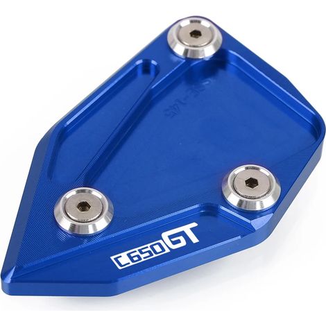 (BLEU C650GT) Compatible avec BMW C600 SPORT C650GT C 650 GT 2012-2021 - Extension de béquille latérale en aluminium - Support de béquille élargisseur - Maxpower (1/4)