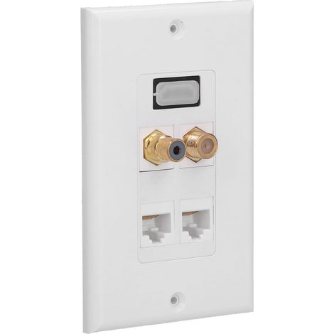 Audio-/Video-Wanddose, Multimedia-Anschluss, flexibel, komprimierbar, verhindert Fading, Ethernet-Koaxial-Wanddose (1/5)