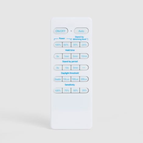 Fernbedienung für RADAR Bewegungssensor IP65 für LED Hallenstrahler Industrial High Bay UFO HBD/HBM Evo Weiß