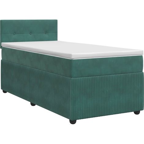 Maison Exclusive - Boxspringbett mit Matratze Dunkelgrün 90 x 200 (1/5)