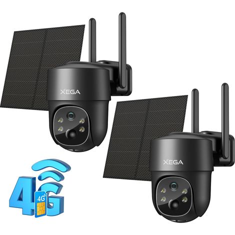Caméra Surveillance Solaire 4G LTE 2K HD Caméra Extérieure sans Fil 355°/90° Camera Autonome Vision Nocturne Détection de Mouvement (1/5)