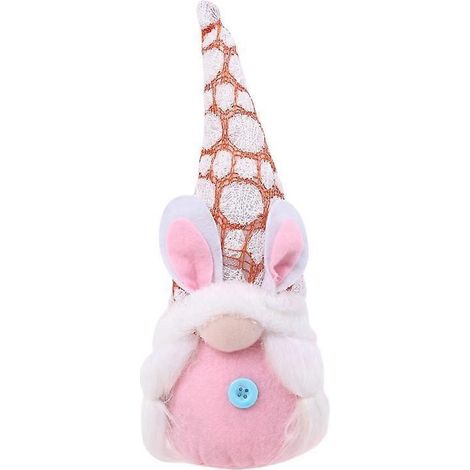 Pâques Lapin Gnome Fait Main, Peluche Lapin pour Décorations Poupées, Printemps Enfants Œufs de Pâques Jouet Cadeau (1/4)