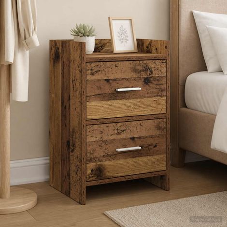 vidaXL Bedside Tables 2 pcs Old Wood 40 x 30 x 60 cm Engineered Wood (1/5)