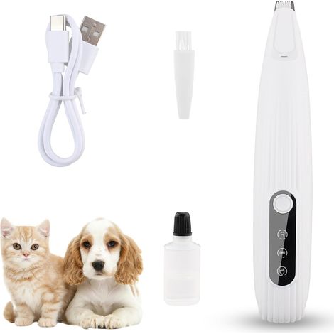 Tondeuse pour Chien et Chat - Rasoir Sans Fil avec Lumière LED, Étanche IPX5 pour Pattes, Yeux, Oreilles, Visage et Corps (1/5)